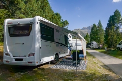 Alpa auf dem Campingplatz Morteratsch im Engadin, Schweiz