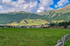 Radtour durchs Engadin - Blick auf Celerina bei St. Moritz