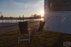 Sonnenuntergang auf dem Wohnmobilstellplatz Nedwiganger in Wittenberge