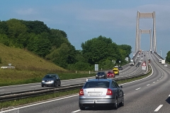 Brücke "Den Nye Lillebæltsbro" zum Festland bei Snoghøj in der Nähe von Kolding