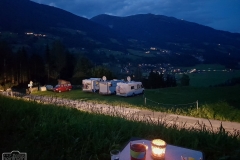 Stellplatz Friedburg - Blick zum Wildkogel am Abend