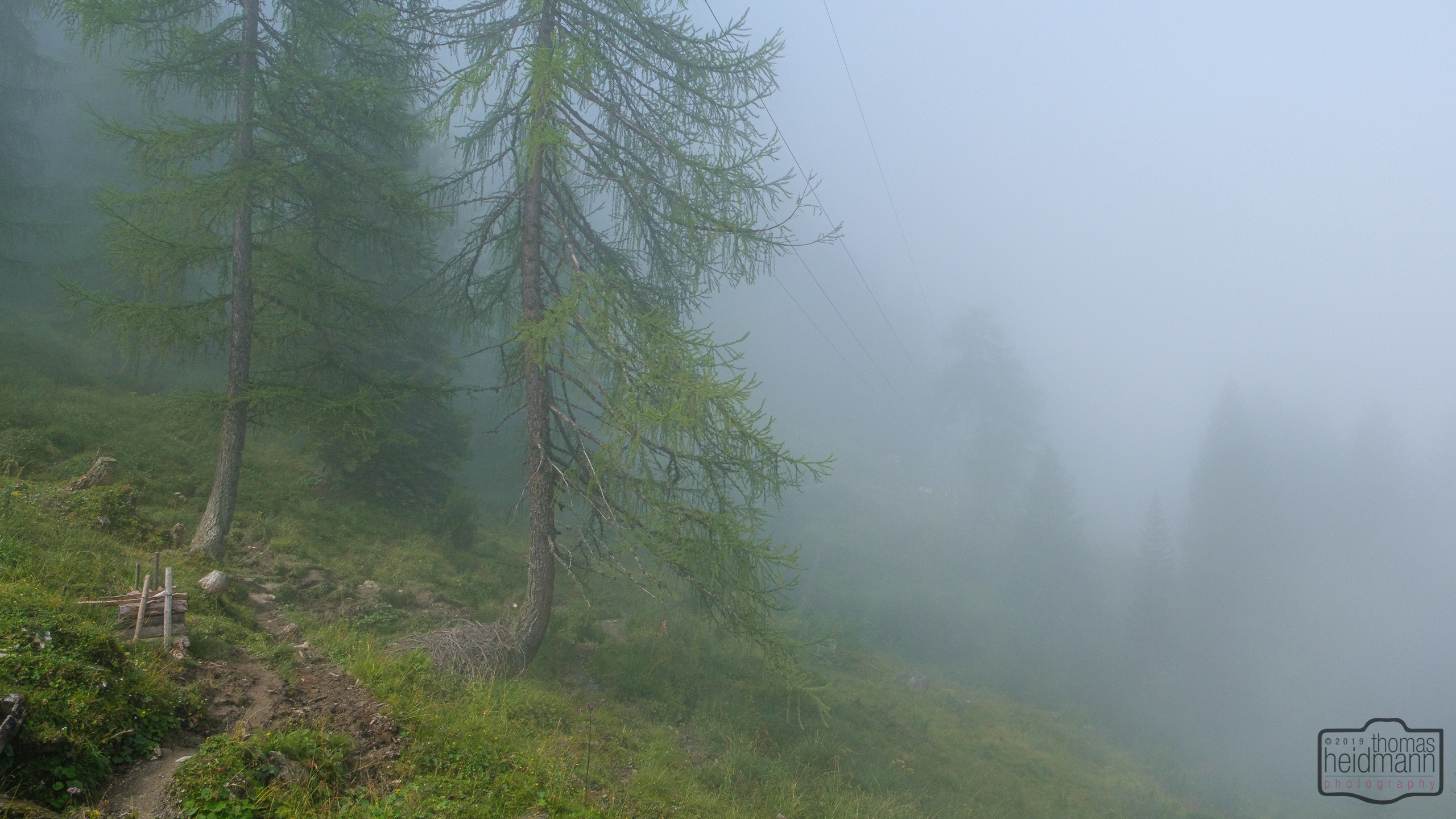 Gratwanderung - Wanderweg im Nebel