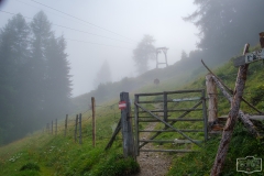 Gratwanderung - Wanderweg im Nebel