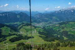 Wanderung auf die Hohe Salve - Blick aus der Gondel ins Tal