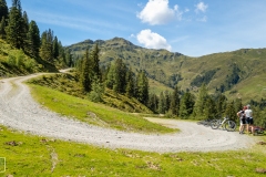 Mountainbiker beim Aufstieg zum Wildkogel