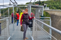 Xenia auf der Hängebrücke bei der Rapbode-Talsperre